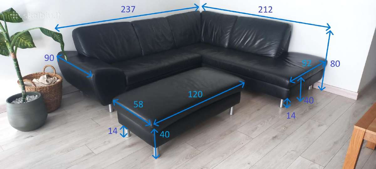Parduodama kampinė sofa su pufu - nuotraukos Nr. 2