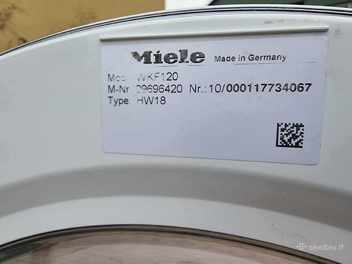 Miele Wkf120+ garantija - nuotraukos Nr. 8