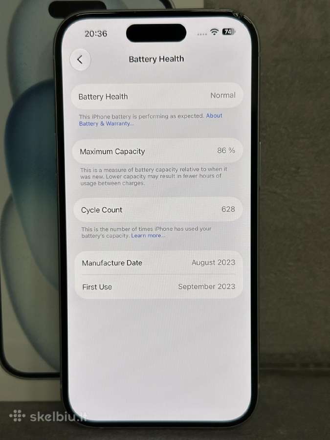 iPhone 15 128gb 86% - nuotraukos Nr. 6