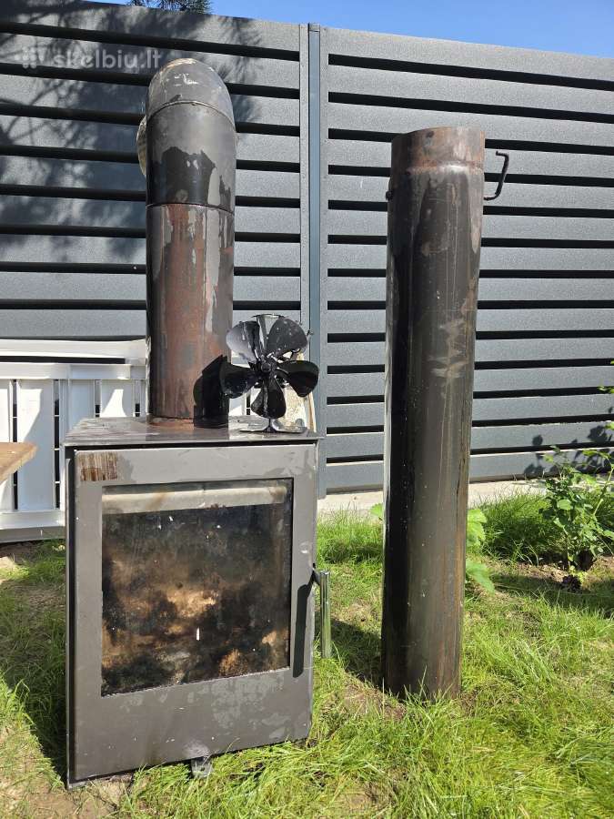 Malkinė krosnelė–židinys 5 kw su dūmtraukiu - nuotraukos Nr. 2