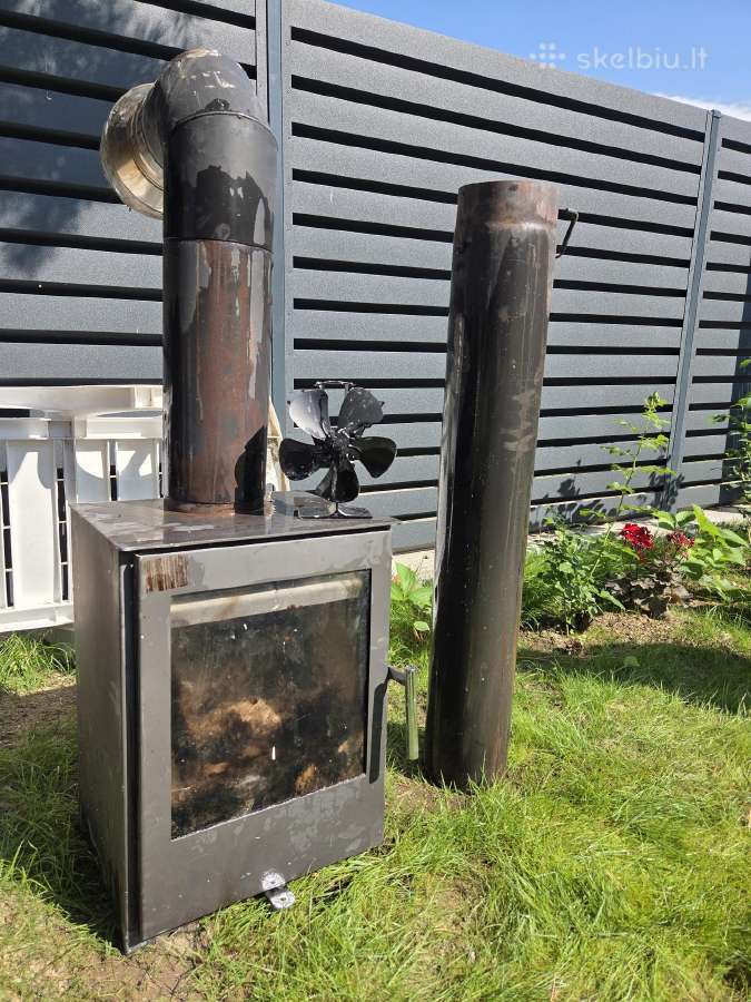 Malkinė krosnelė–židinys 5 kw su dūmtraukiu - nuotraukos Nr. 3