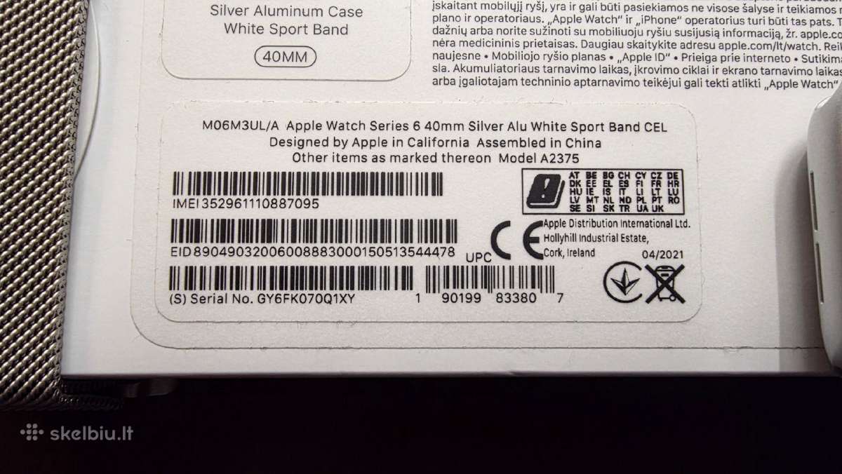 Apple Watch 6 40 mm GPS + Cellular (Lte) - nuotraukos Nr. 3