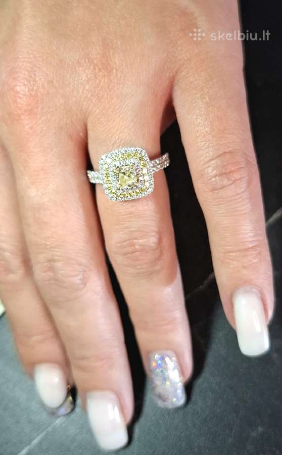 18k 750 1.38ct Sužadėtuvių Žiedas su Deimantais - nuotraukos Nr. 3