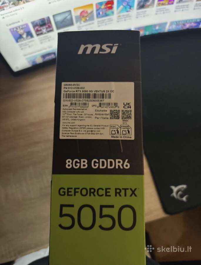 Msi Rtx 5050 8gb Gddr6 Ventus 2x Oc - nuotraukos Nr. 7