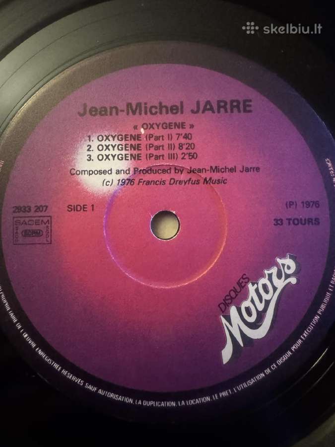 Jean Michel Jarre – Oxygene 1976 Lp vinyl - nuotraukos Nr. 4
