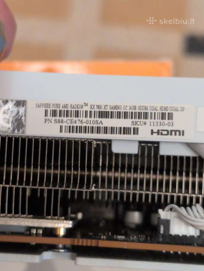 Vaizdo Plokštė Amd Radeon Rx7800xt (Sapphire Pure) - nuotraukos Nr. 2