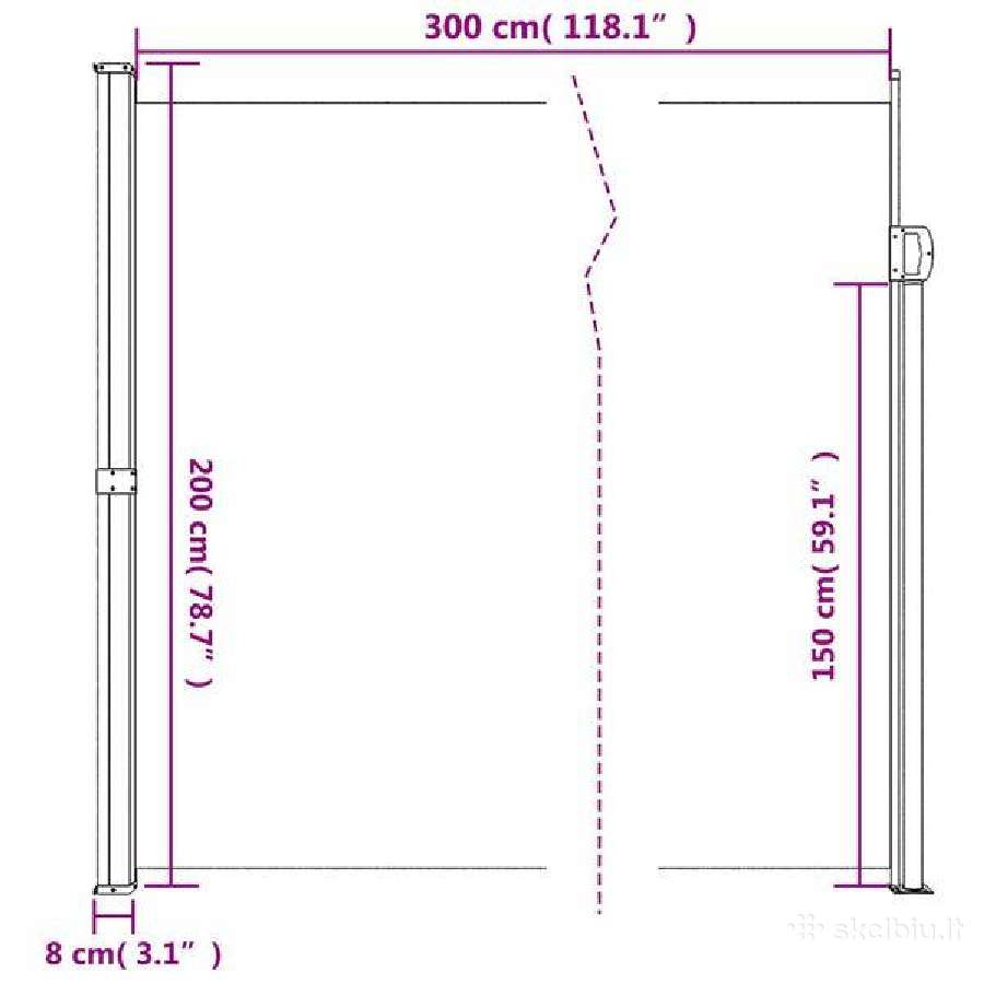 Ištraukiama šoninė markizė vidaxl(4004368) - nuotraukos Nr. 5