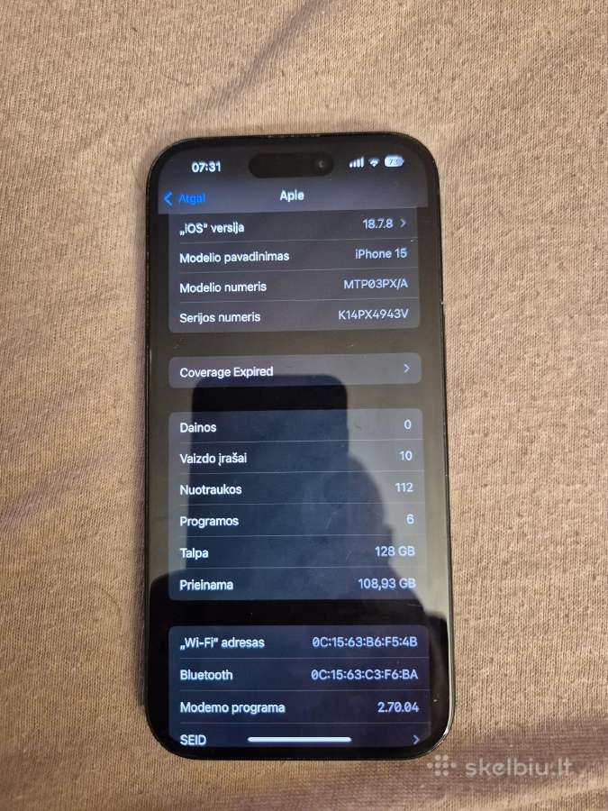 iPhone 15 128gb - nuotraukos Nr. 4
