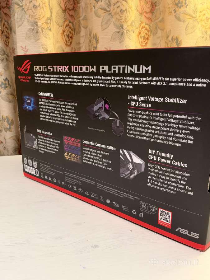 Asus Rog Strix 1000w Platinium maitinimo blokas - nuotraukos Nr. 6