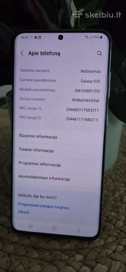 Samsung Galaxy S20, Galaxy Grey - nuotraukos Nr. 3