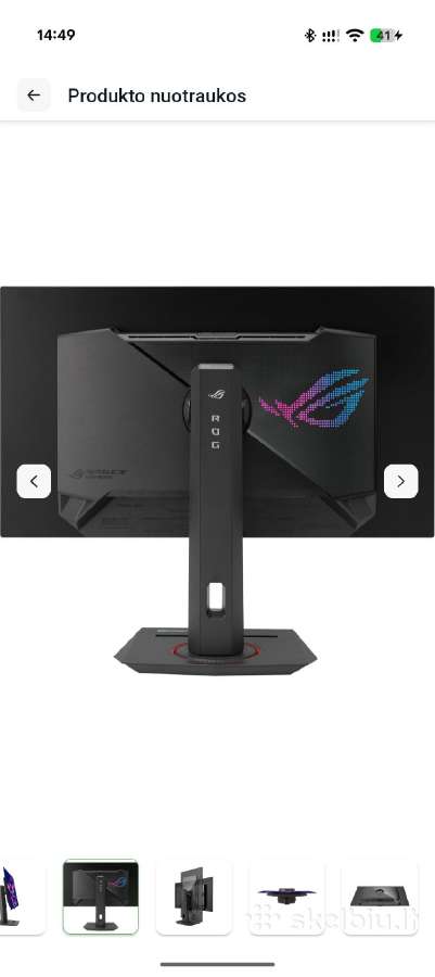 Oled 26.5" Asus Rog Strix Wqhd 240hz monitorius - nuotraukos Nr. 2