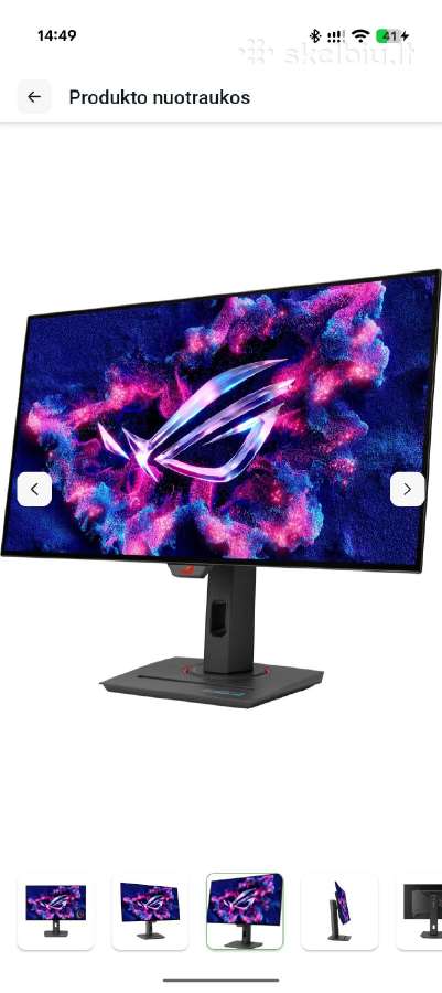 Oled 26.5" Asus Rog Strix Wqhd 240hz monitorius - nuotraukos Nr. 3
