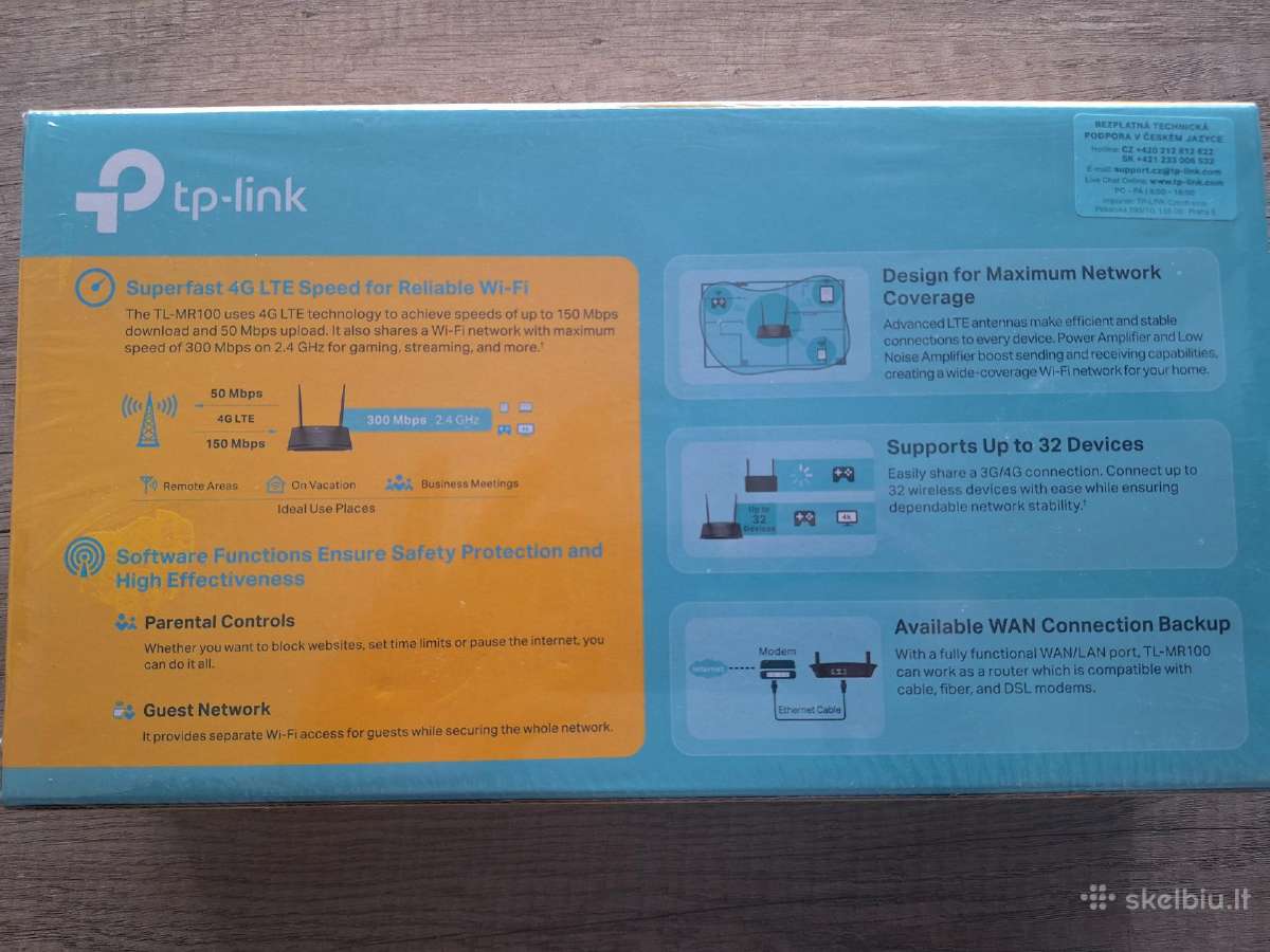 Tp-link Tl-mr100 4G Lte Wi-fi maršrutizatorius - nuotraukos Nr. 2