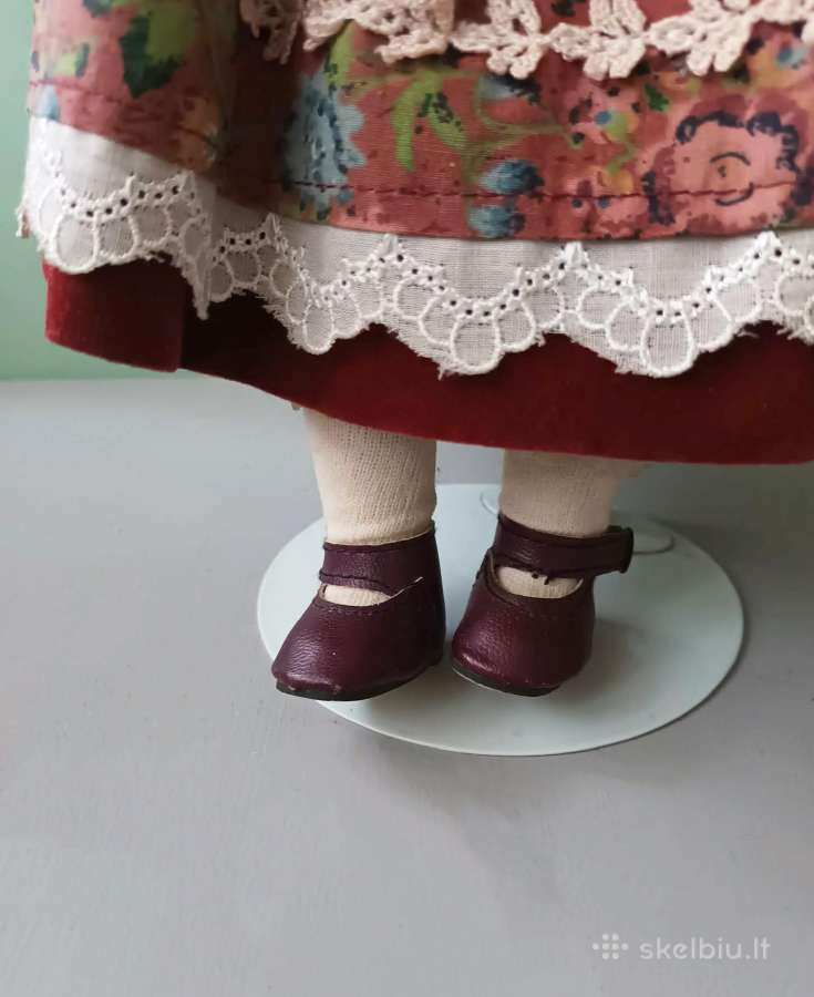 Vintažinė porcelianinė lėlė su stovu, 40cm - nuotraukos Nr. 8