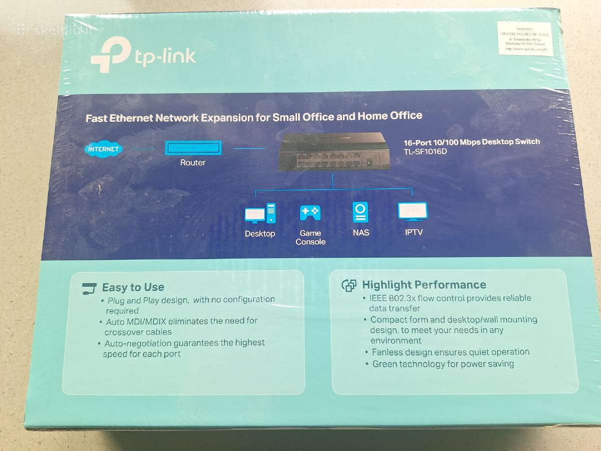 Tp-link Tl-sf1016d – 16 jung tinklo komutatorius - nuotraukos Nr. 2