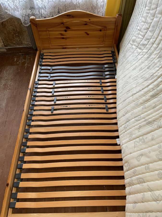 Röwa ergonominė medinė lova su čiužiniu - nuotraukos Nr. 3