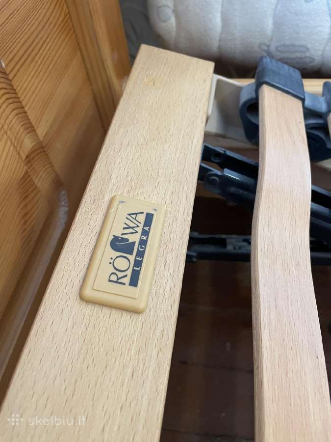Röwa ergonominė medinė lova su čiužiniu - nuotraukos Nr. 7