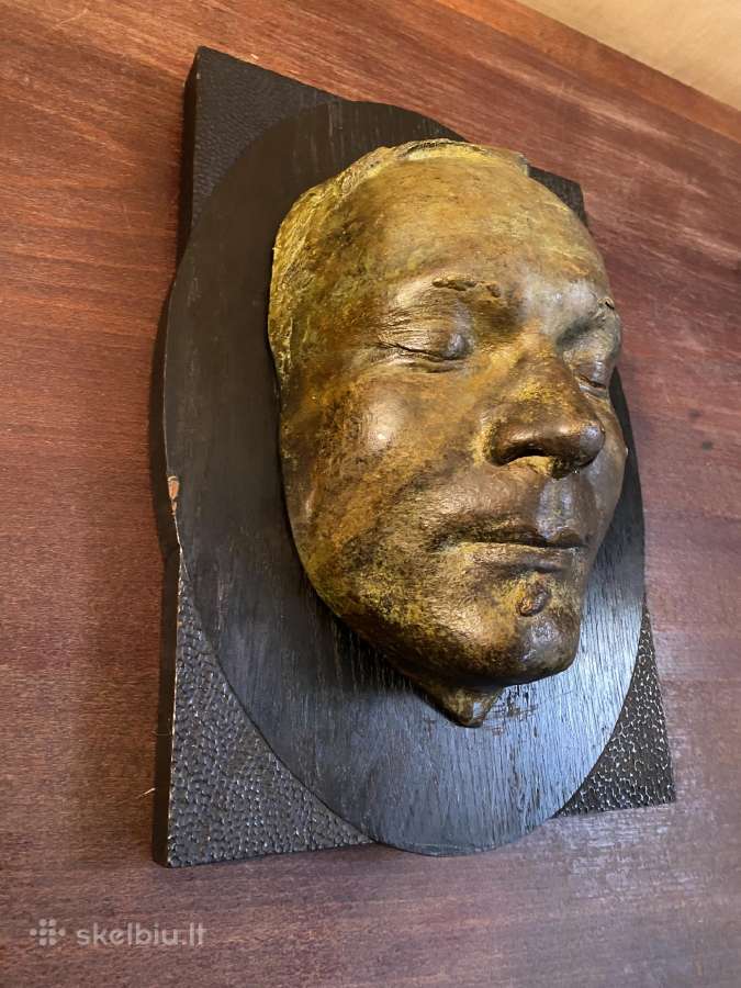 Bronzinis skulptūrinis portretas ant ąžuolo. - nuotraukos Nr. 4