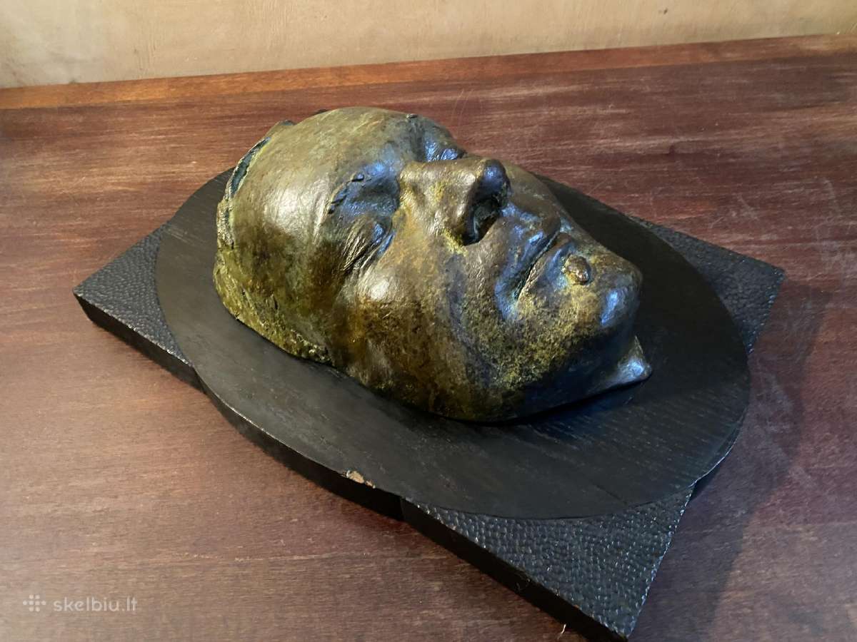 Bronzinis skulptūrinis portretas ant ąžuolo. - nuotraukos Nr. 5