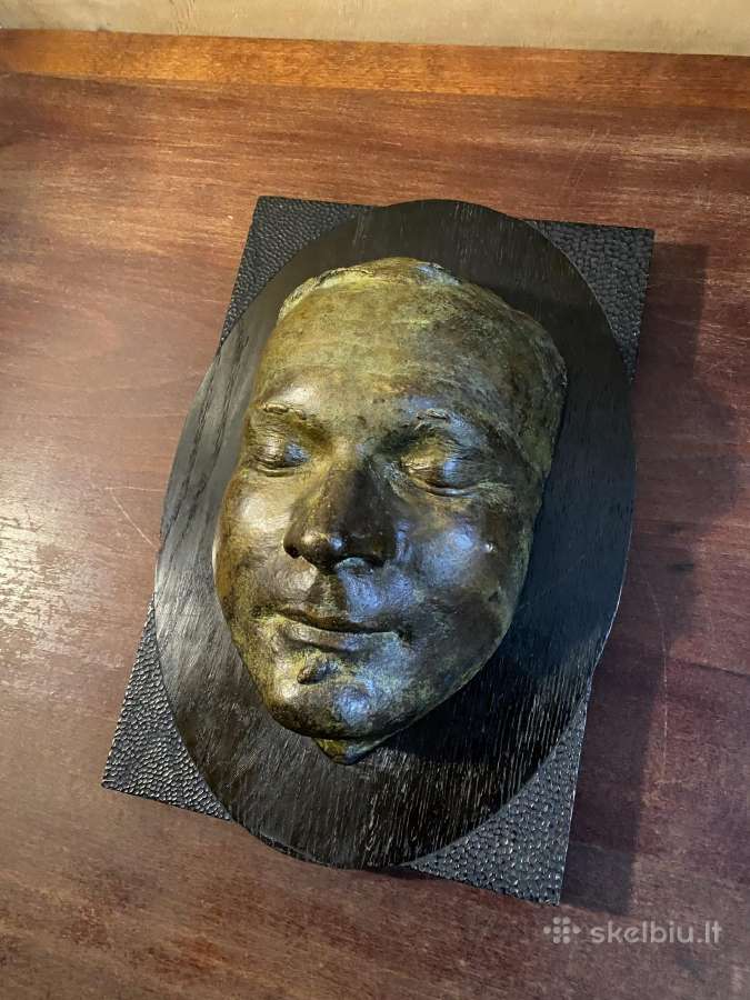 Bronzinis skulptūrinis portretas ant ąžuolo. - nuotraukos Nr. 7