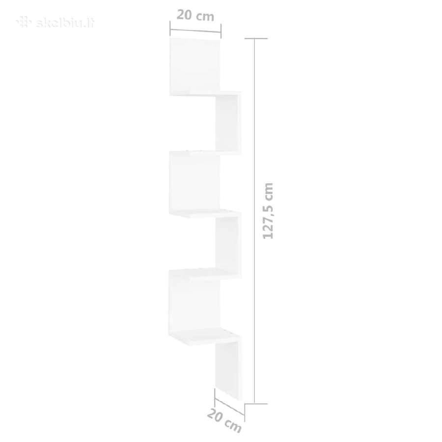 Sieninė kampinė lentyna, balta vidaxl(807277) - nuotraukos Nr. 4