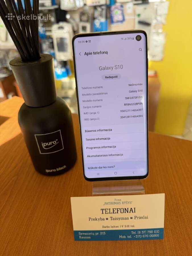 Samsung S10 White 128gb Su Garantija - nuotraukos Nr. 3