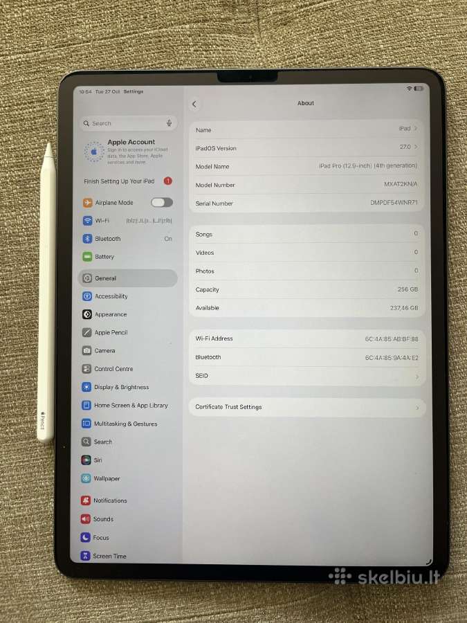 Apple iPad Pro 12.9 4th, Space Gray 256gb WiFi - nuotraukos Nr. 4