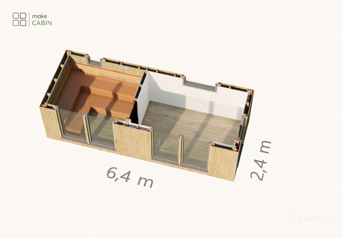 Makecabin modulinė pirtis su priepirčiu - nuotraukos Nr. 6