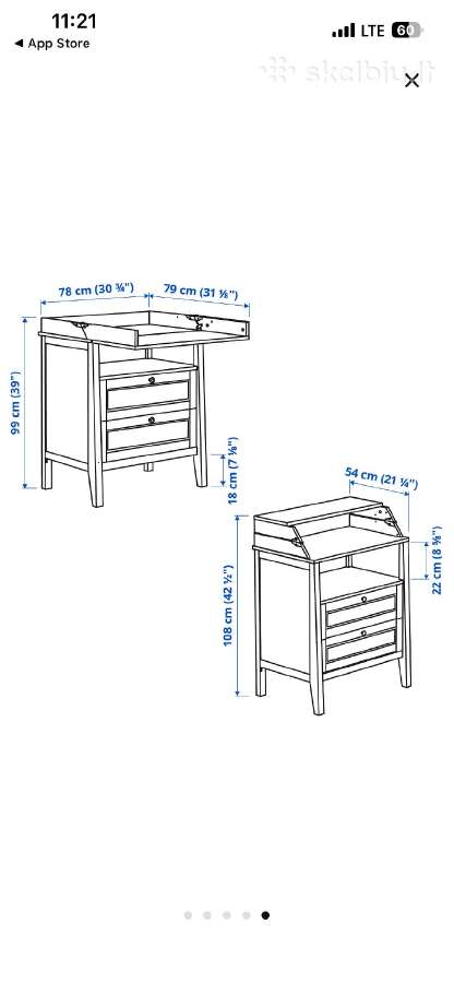 Ikea Sundvik vystymo stalas - nuotraukos Nr. 7