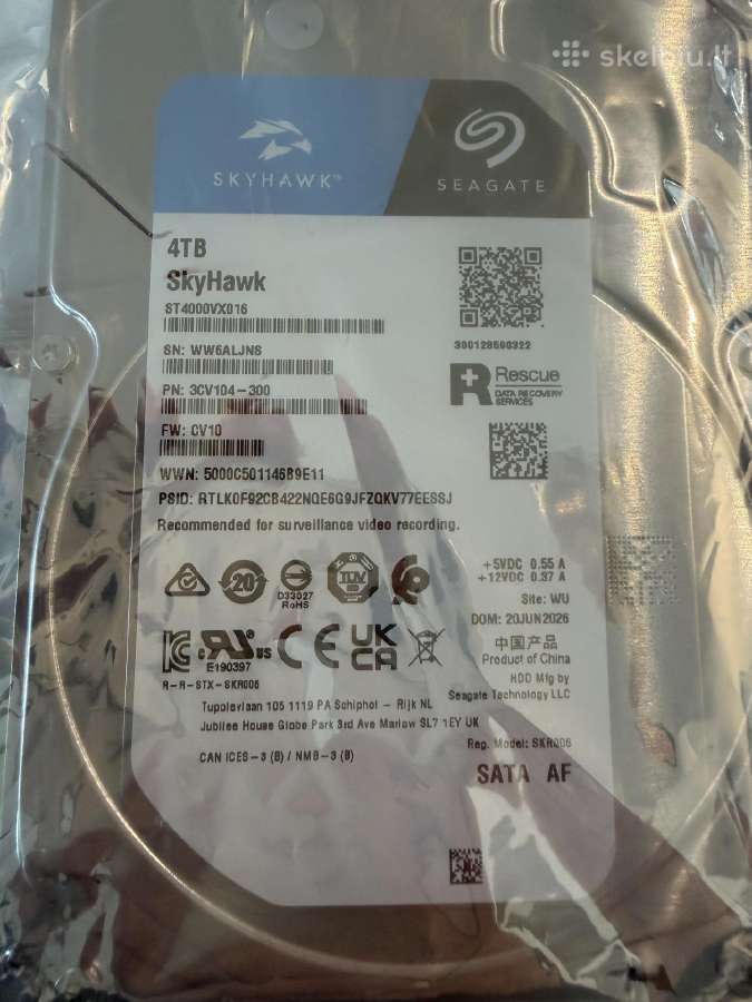Kietasis diskas (HDD) Seagate Skyhawk, 3.5", 4 TB - nuotraukos Nr. 2