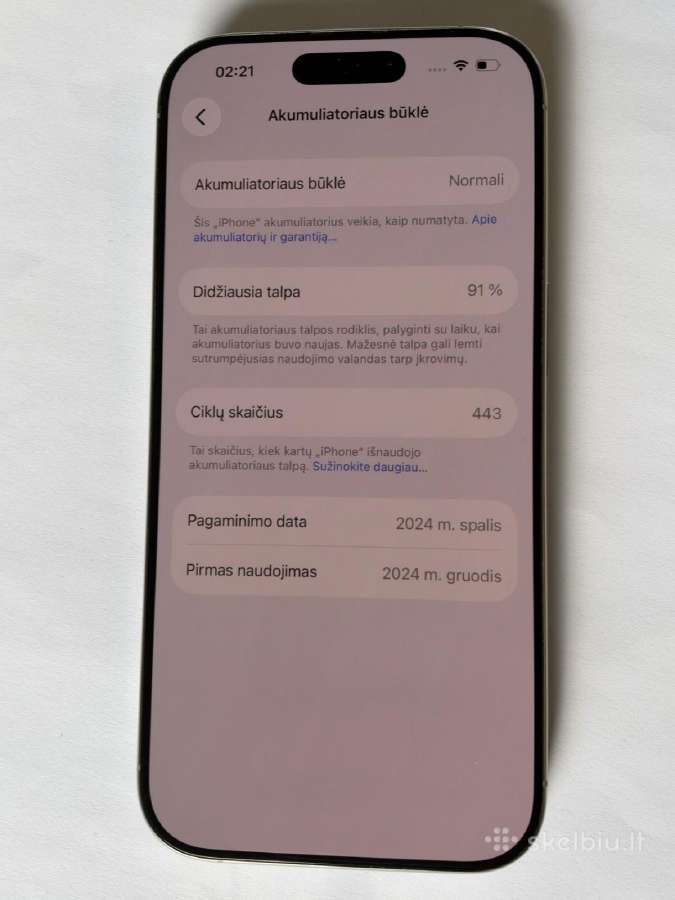 iPhone 16 Pro 128 GB, baterija 91%, su dėžute - nuotraukos Nr. 5