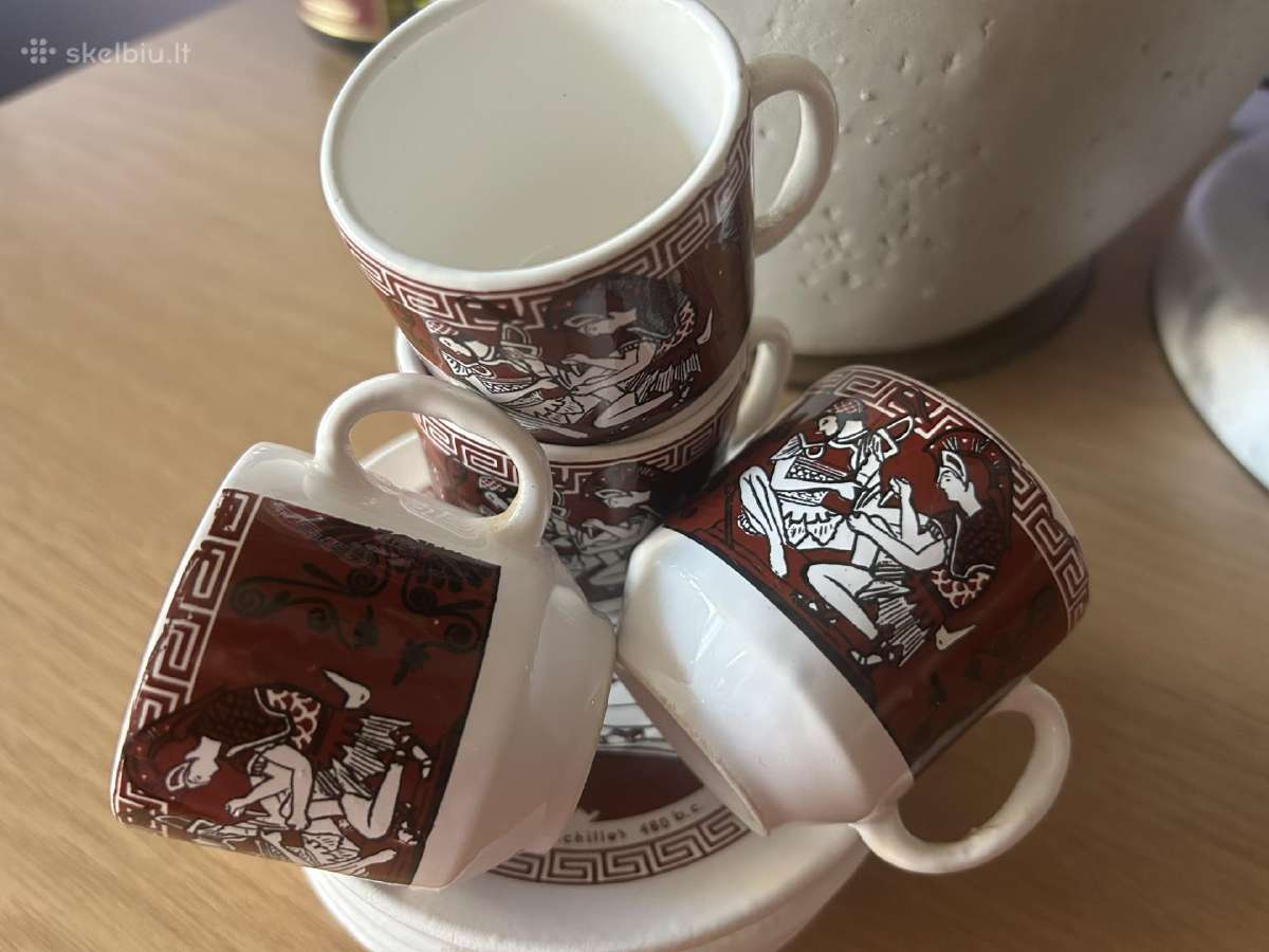 Espresso kavos puodeliai su lėkštutėmis - nuotraukos Nr. 4