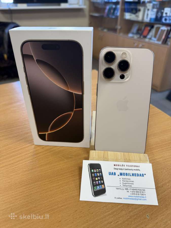 iPhone 16 Pro 256gb Desert Titanium Kaina 650eur - nuotraukos Nr. 2