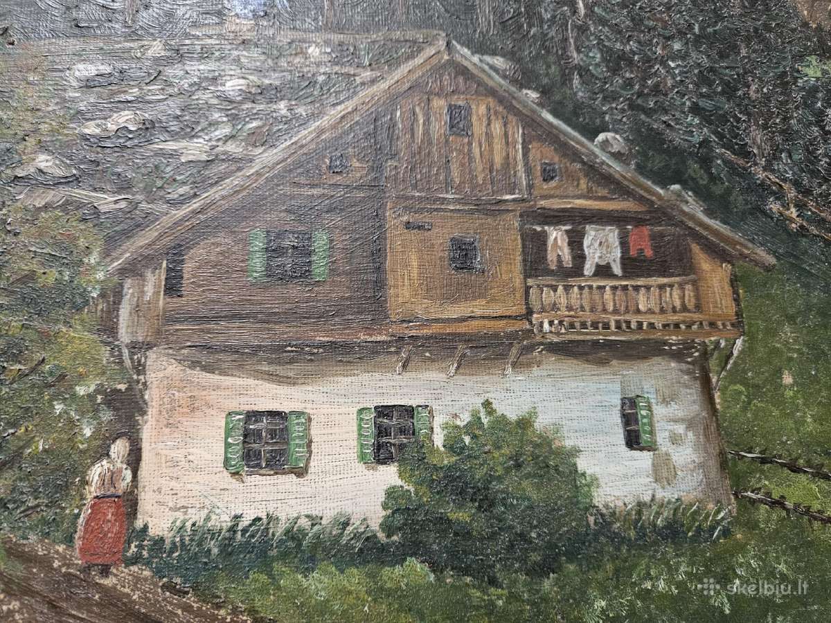 Senovinis paveikslas alejine tapyba 1912 W.lorenz - nuotraukos Nr. 3