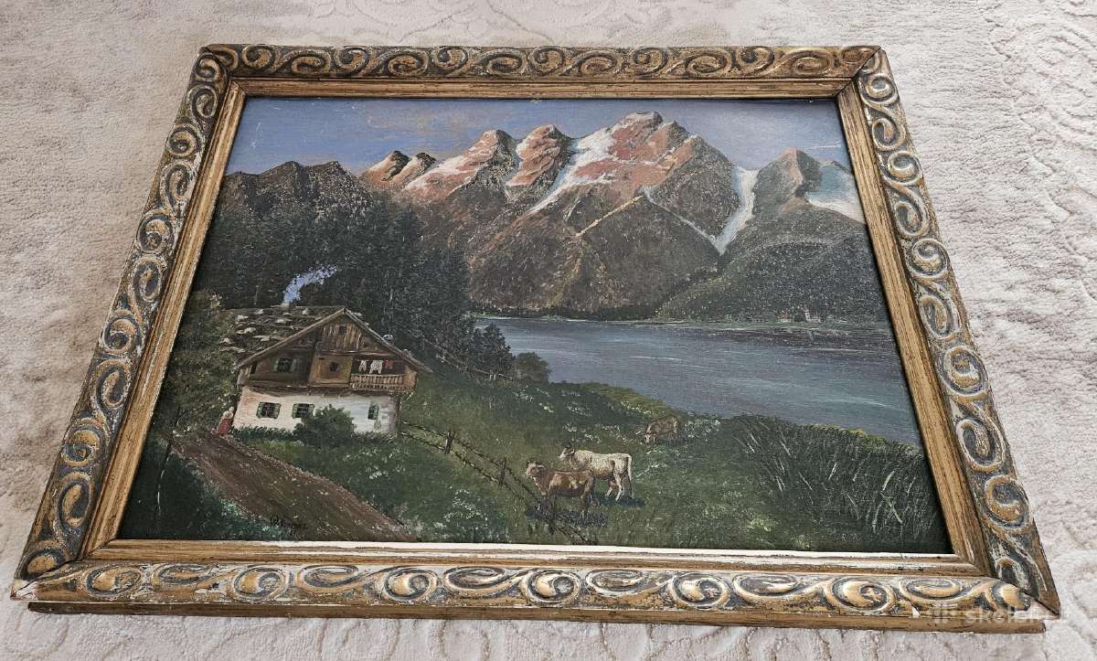 Senovinis paveikslas alejine tapyba 1912 W.lorenz - nuotraukos Nr. 6
