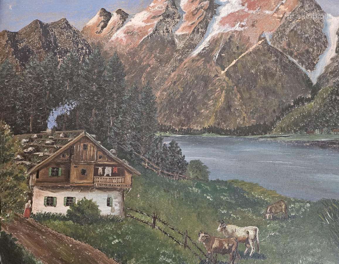 Senovinis paveikslas alejine tapyba 1912 W.lorenz - nuotraukos Nr. 2