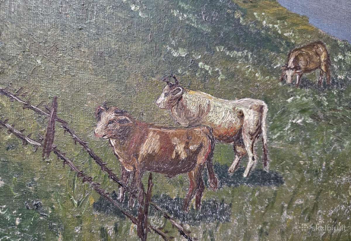 Senovinis paveikslas alejine tapyba 1912 W.lorenz - nuotraukos Nr. 4