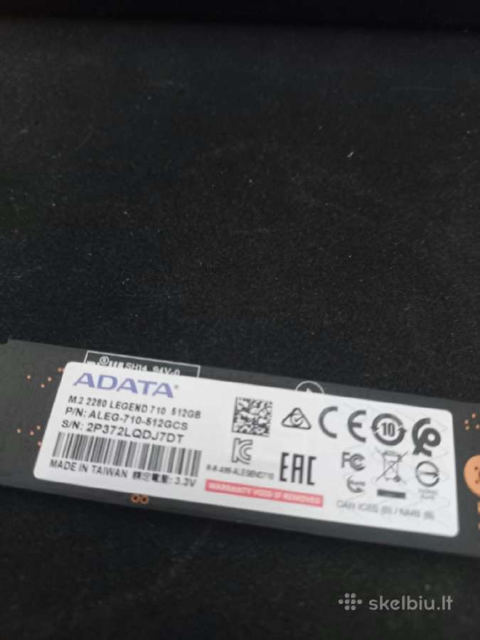 Adata Legend 710 512gb Pcie 3.0 Nvme M.2 SSD - nuotraukos Nr. 2