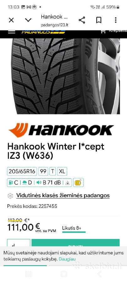 205/65r16 Hankook Winter - nuotraukos Nr. 7