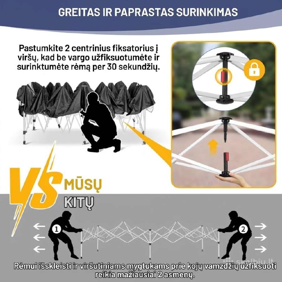 Pavilionas su šoninėmis sienelėmis - nuotraukos Nr. 4