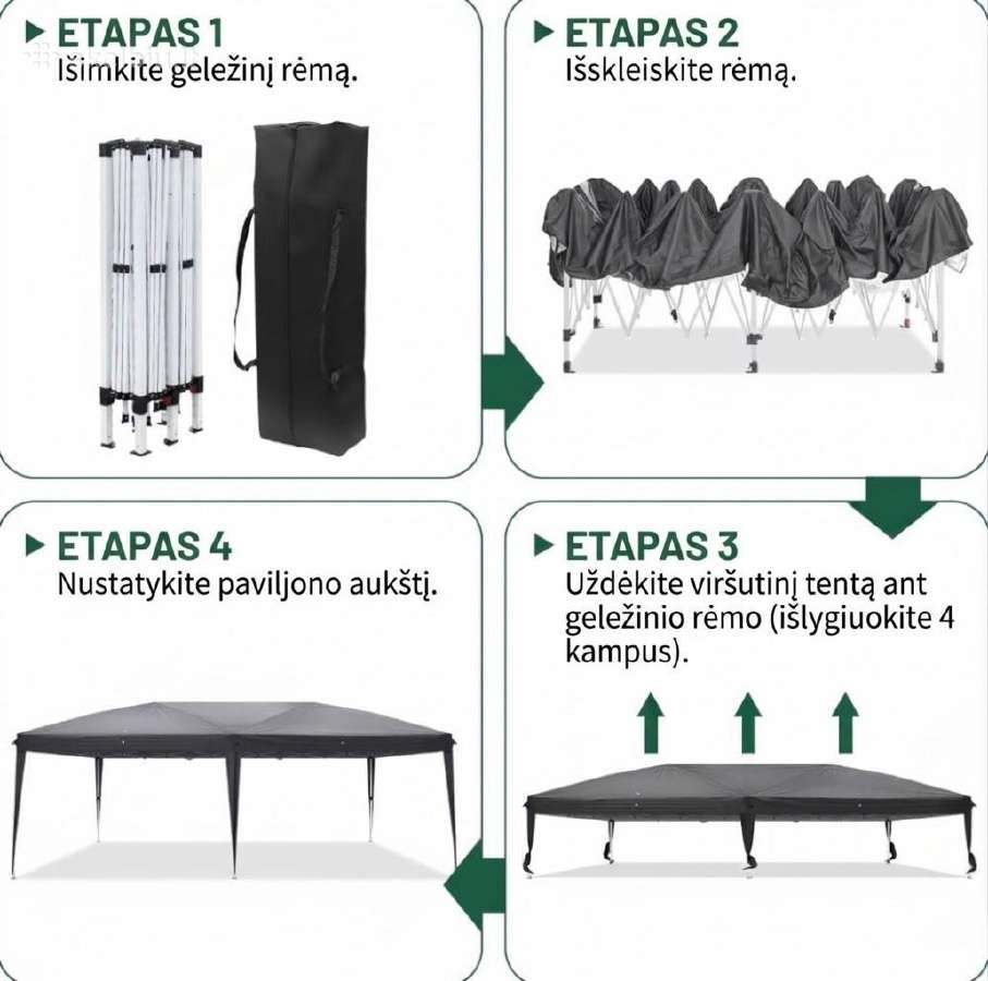 Pavilionas su šoninėmis sienelėmis - nuotraukos Nr. 5
