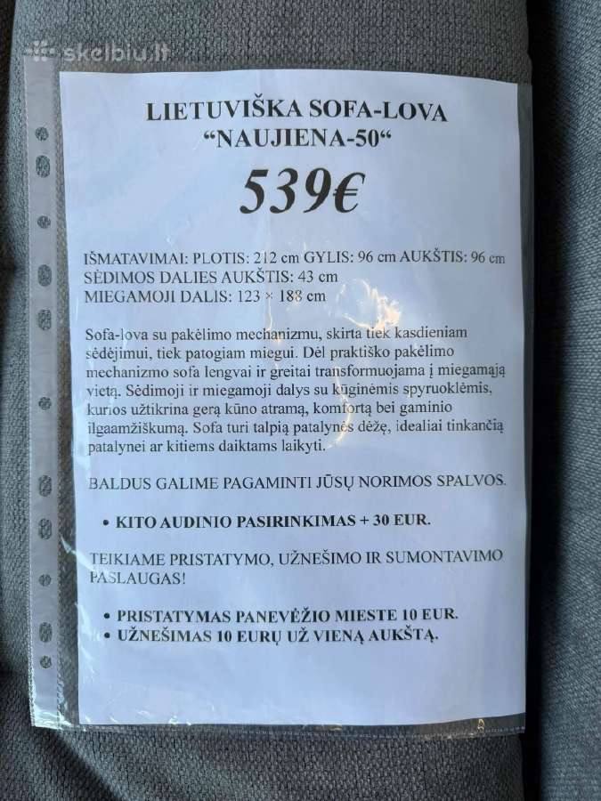 Nauja sofa-lova 50 naujiena lietuviška - nuotraukos Nr. 4