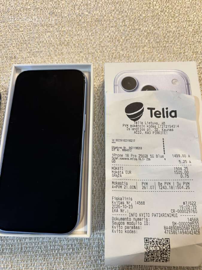 iPhone 18 Pro 256gb Blue - nuotraukos Nr. 2