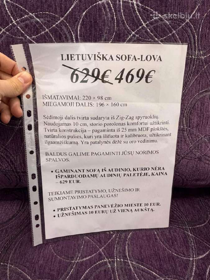 Nauja lietuviška sofa-lova audra - nuotraukos Nr. 4
