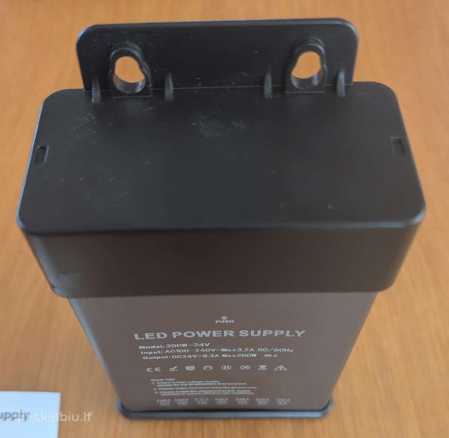LED transformatorius 24v 200w (vandeniui atsparus) - nuotraukos Nr. 3