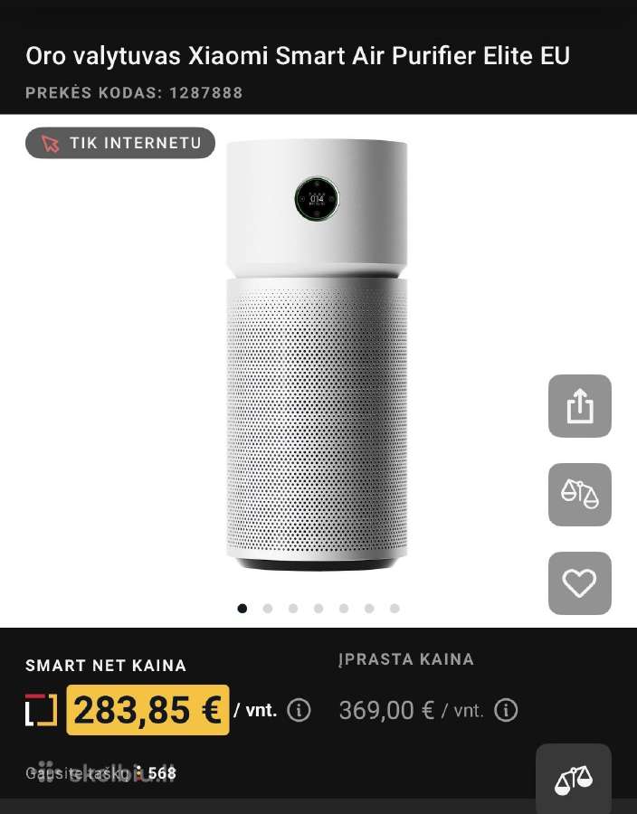 Xiaomi Smart Air Purifier Elite Eu - nuotraukos Nr. 4