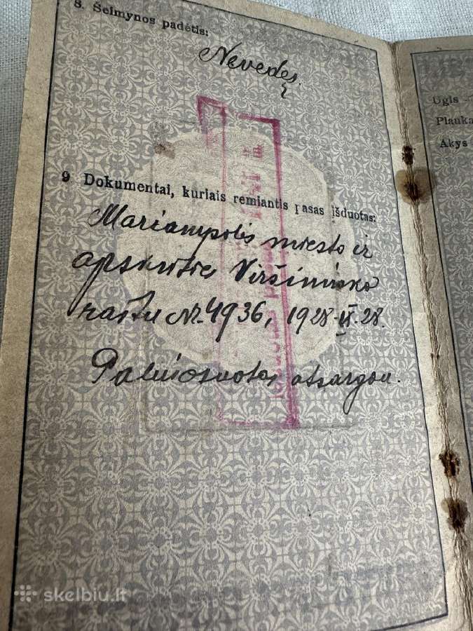 Tarpukario lietuviskas pasas - nuotraukos Nr. 5