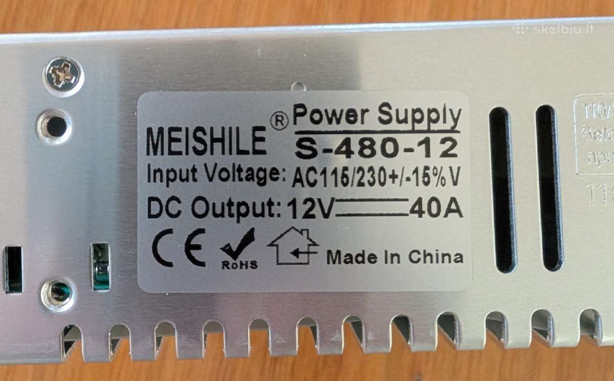 Galingas maitinimo šaltinis 12v 40a 480w - nuotraukos Nr. 2