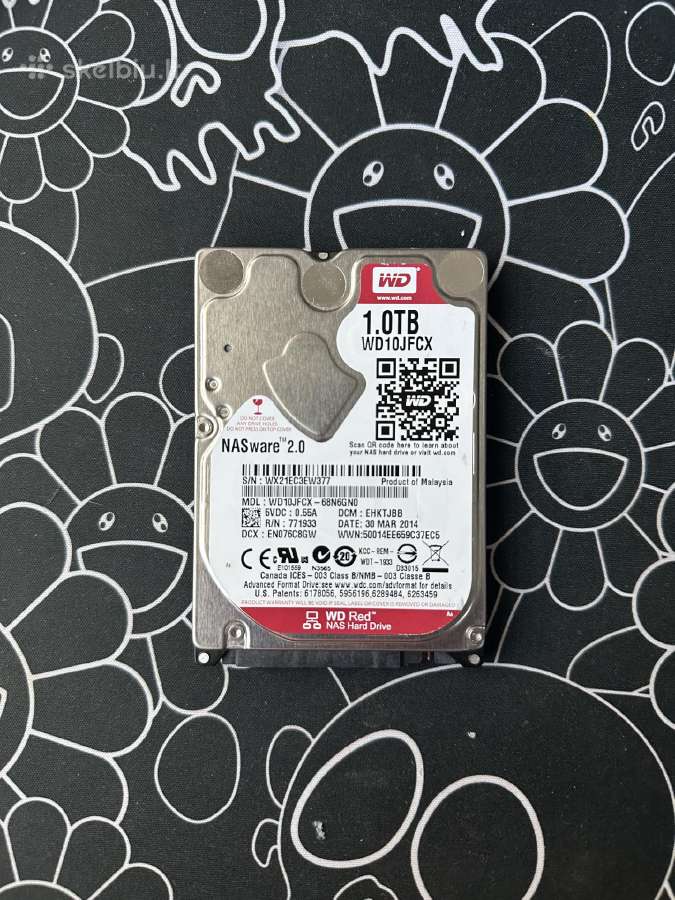 Wd Red 1tb 2.5" Nas HDD Wd10jfcx – liko 9 vnt. - nuotraukos Nr. 2