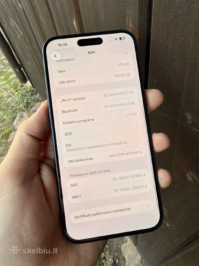 iPhone 16 Plus Praktiskai naujas 100% Baterija - nuotraukos Nr. 7